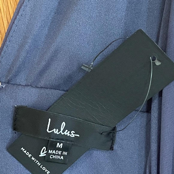 NWT Lulus Heavenly Hues Sleeveless V-Neck Chiffon Maxi Dress Denim Blue Size M - Picture 7 of 7